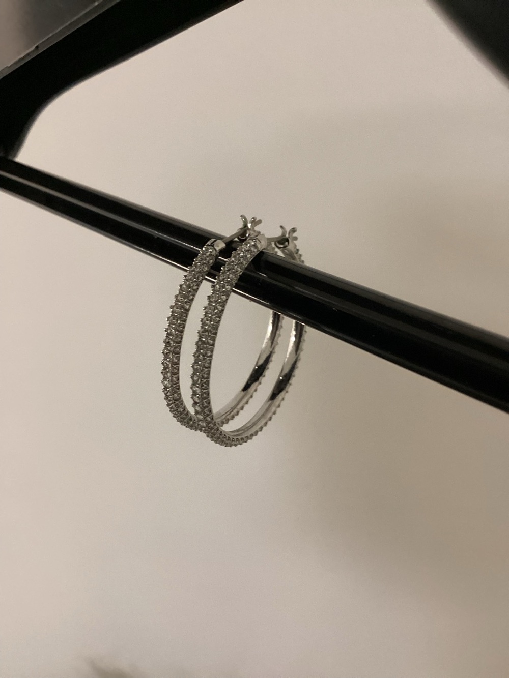 Swarovski Silver Crystal Hoop Earrings
